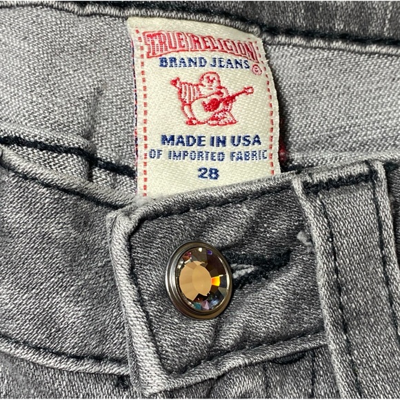 True Religion Disco Julie Jeans Silverado Grey Swarovski Crystal 28 pants - Picture 6 of 8